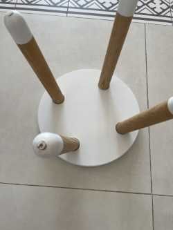 banco baby 30x30øcm Branco e madeira