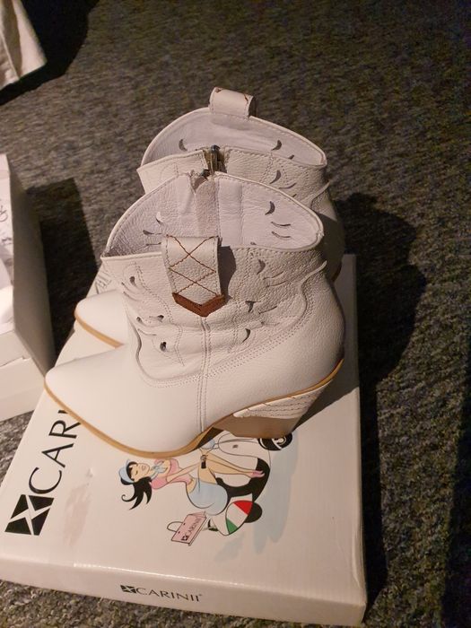 Kowbojki,botki,kozaczki Carinii skóra naturalna,obniżka świąteczna