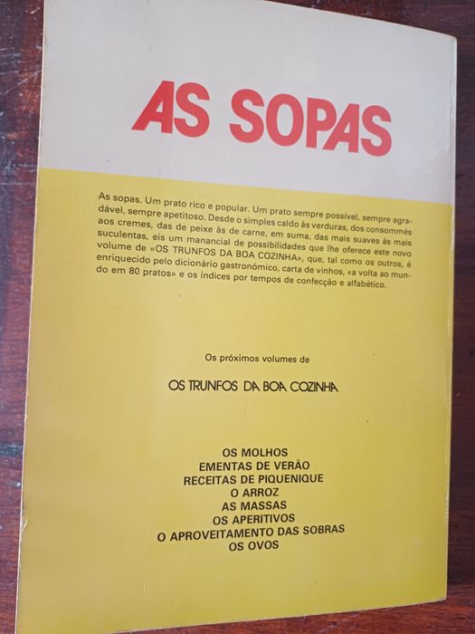 Livro de culinária "As sopas - Os triunfos da boa cozinha"