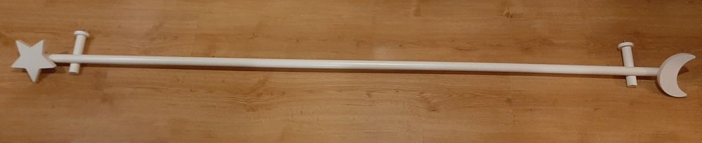 Kit Completo de Madeira para  Cortinados: Suportes + Varão + Terminais