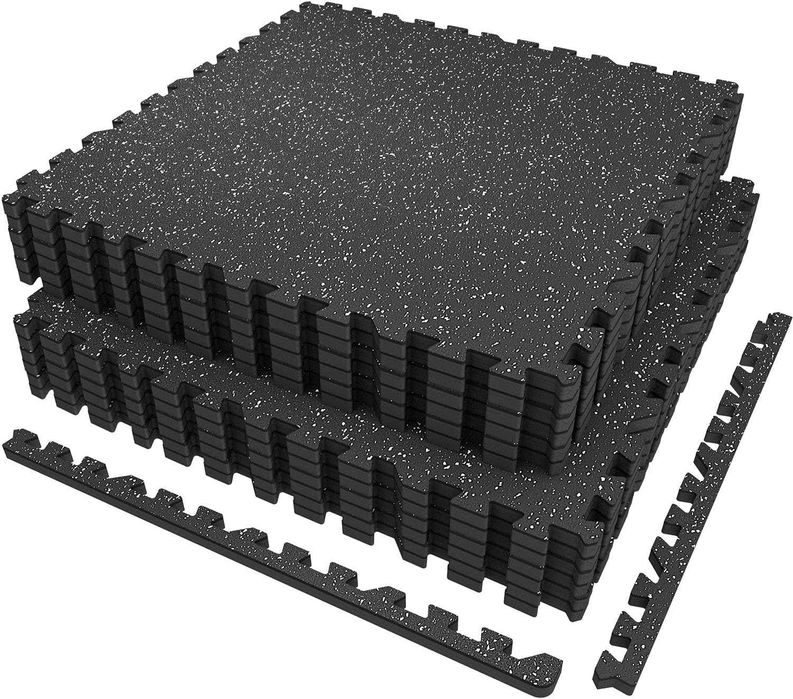 Piso de borracha/EVA para ginásio 4,3 m² (12 peças 60x60) – 1,5 cm