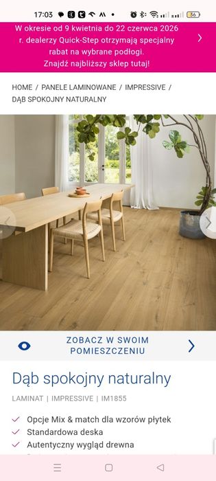 Panele podłogowe laminowane dąb spokojny naturalny