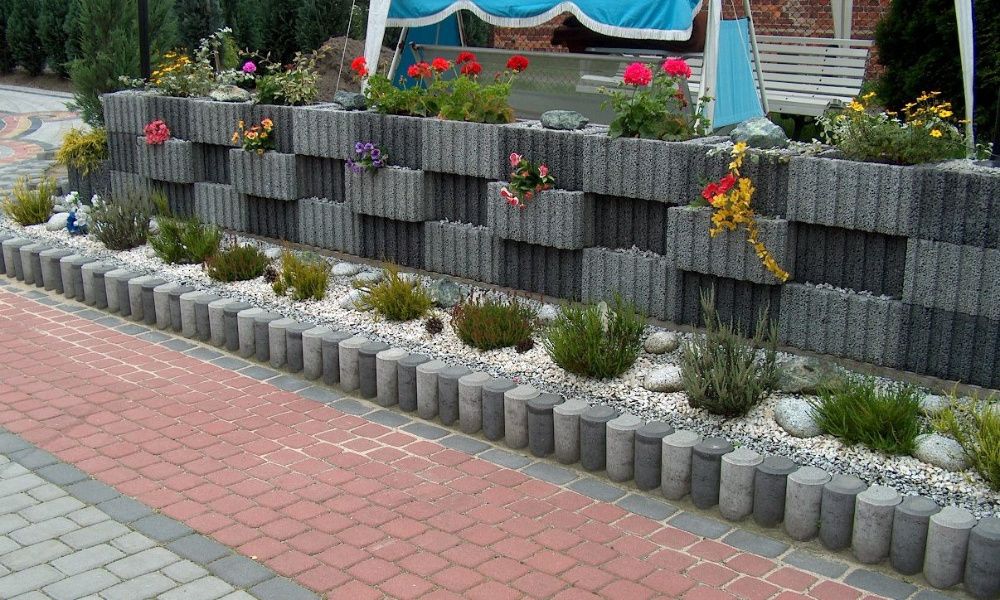 GAZON Donica Betonowa Prostokątna Mała 40x28x20cm KOLOR GRAFIT