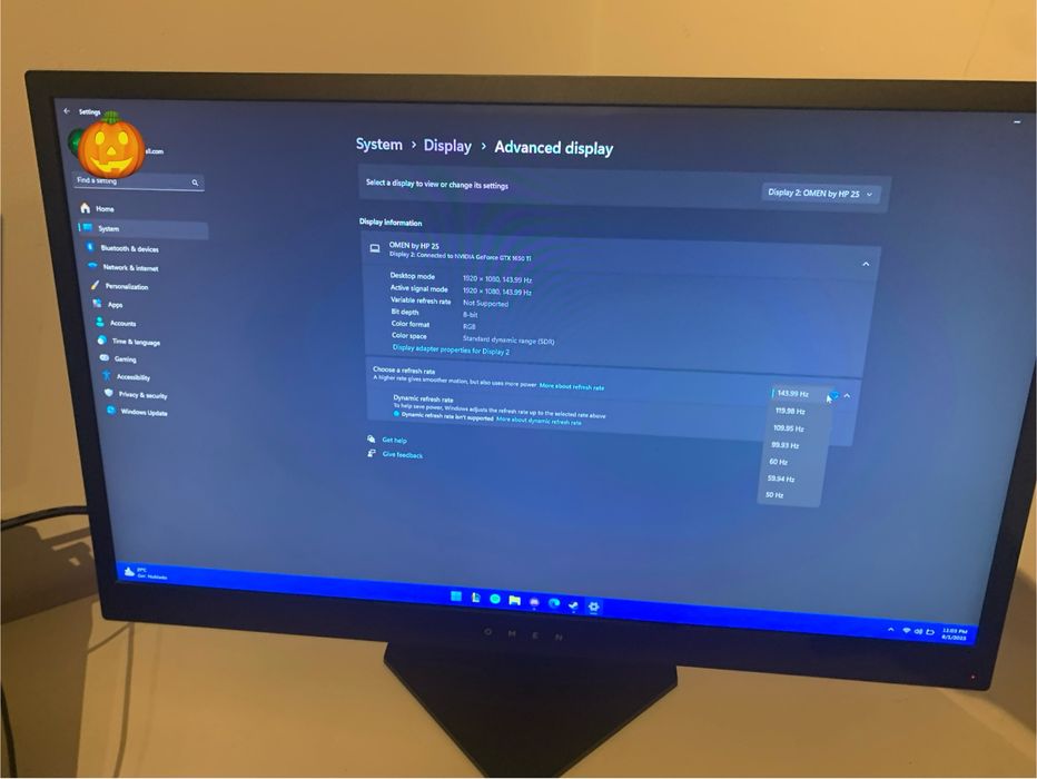 Monitor Gaming HP OMEN Z7Y57AA (25'' - 1 ms - 144 Hz - FreeSync)64551388374147124