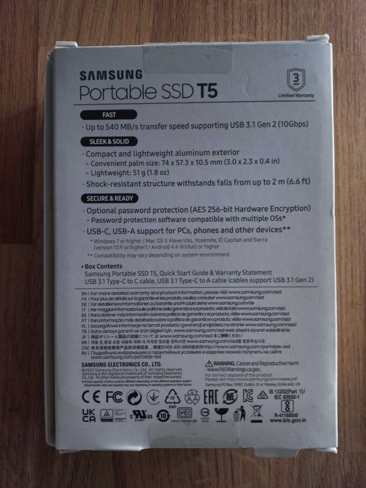 Dysk przenośny SAMSUNG Portable SSD T5 1TB NOWY