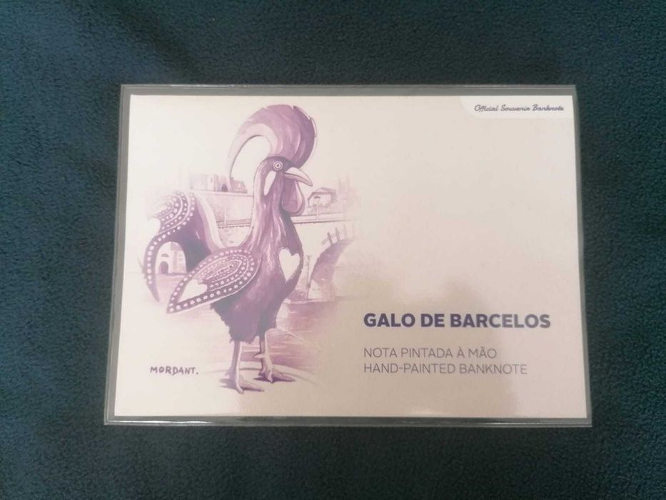 Nota Eurosouvenir Galo de Barcelos Pintada