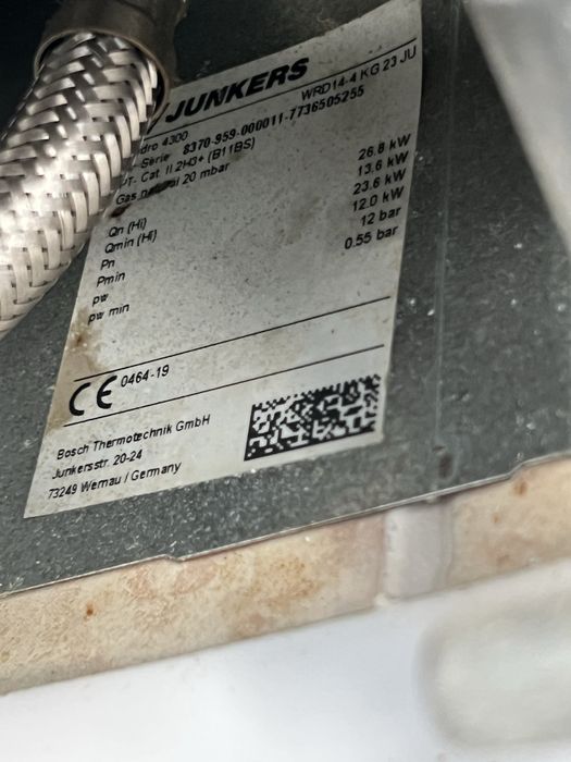 Esquentador Junkers Bosch Hydro 4300 (14 Litros) - Gás Natural - Impecável