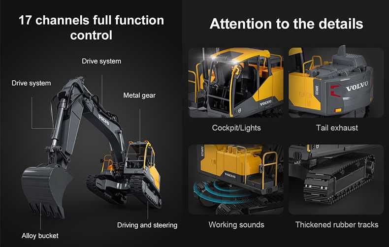 Giratória RC Volvo EC160E + Acessórios