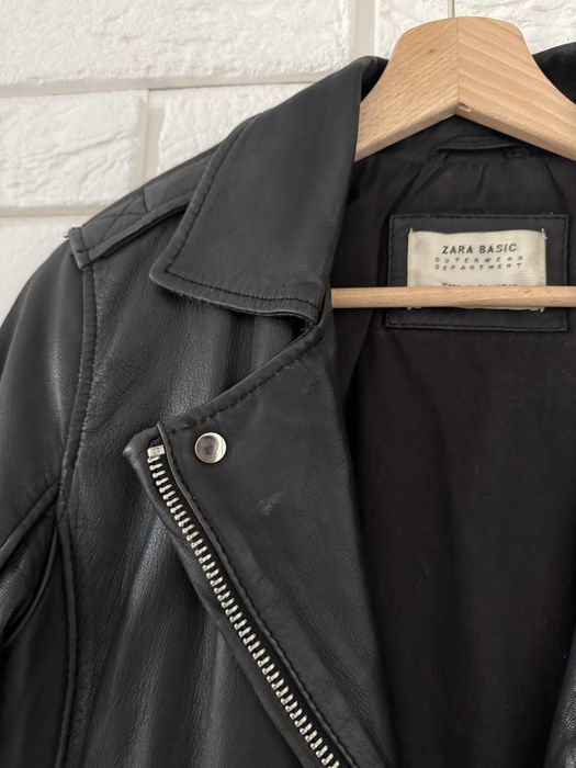 Zara czarna kurtka skórzana ramoneska w rockowym stylu rozmiar S