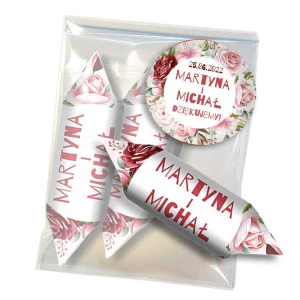 KRÓWKI personalizowane w woreczku ŚLUB rocznica wesele 50 zestawów