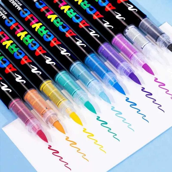 Акрилові маркери GuangNa Acrylic Brush Marker GN.8101 | Акрилові художні маркери 288 шт з пензликовим наконечником