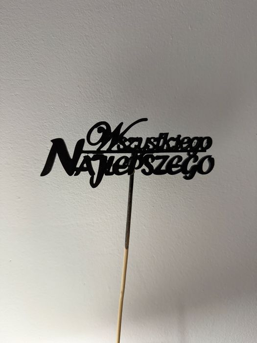 Drewniany topper na tort ,,Wszystkiego najlepszego”