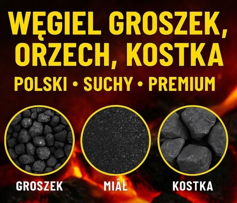 Węgiel Kostka Gruby Orzech Eko-Groszek Polski 28MJ