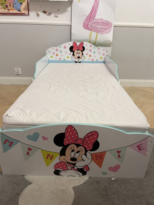 Łóżko Myszka miki dziecięce z materacem 70x140