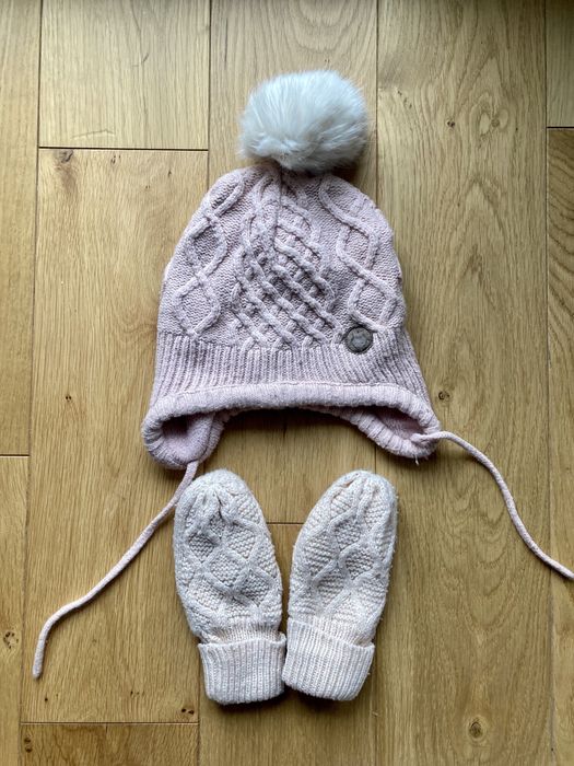 Czapka i rękawiczki H&M 74/80 dla dziewczynki