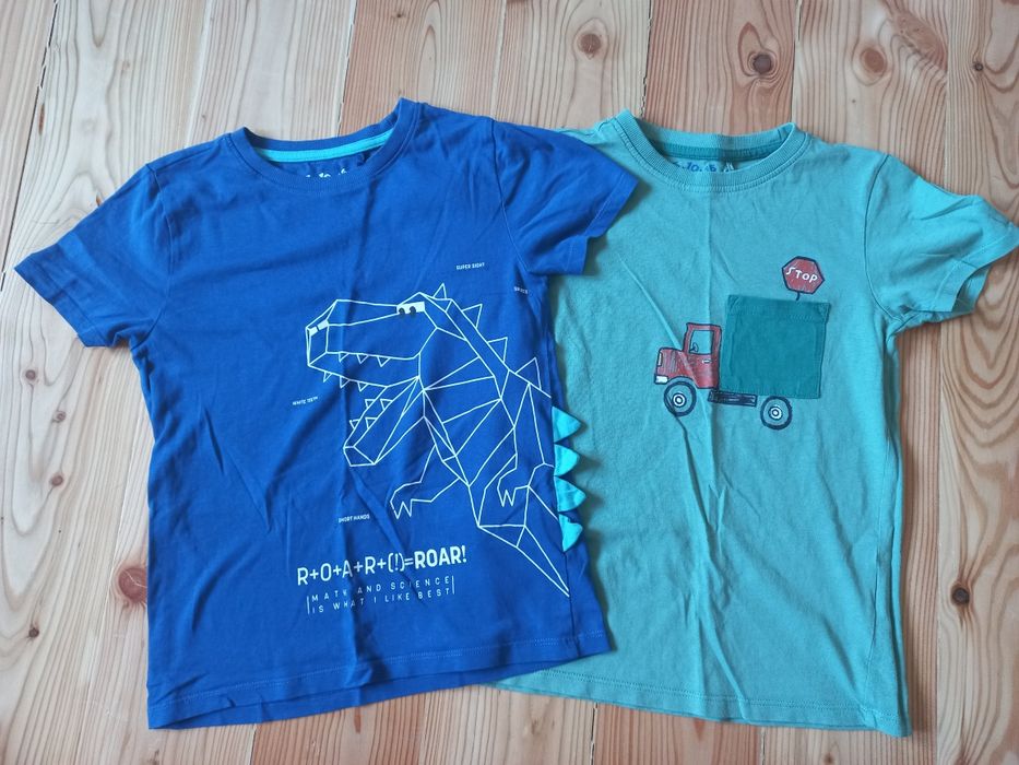 Koszulki rozm. 128, bluza 122-128