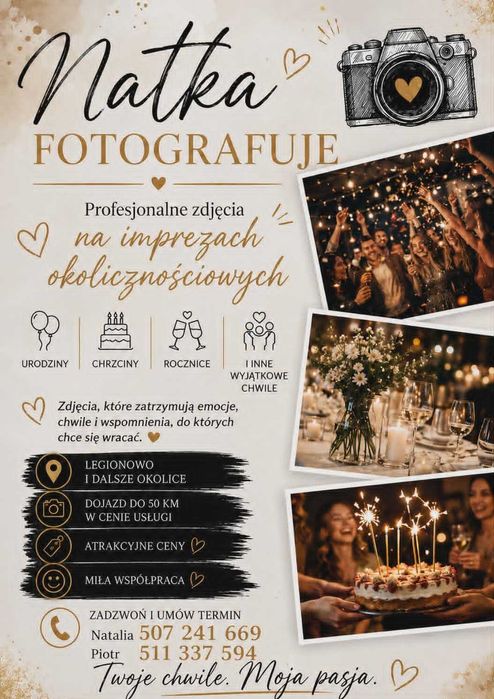 Fotograf na chrzciny | roczek | komunia | panieński | sesje itp.