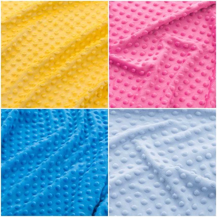 Minky materiał tkanina dzianina 270g/m2 tłoczone kropki hurt 17 kolory