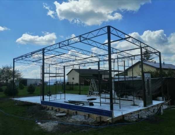 Wiata Konstrukcja skręcana garaż 8m x 12,3m Hala Magazyn Blaszak rolna