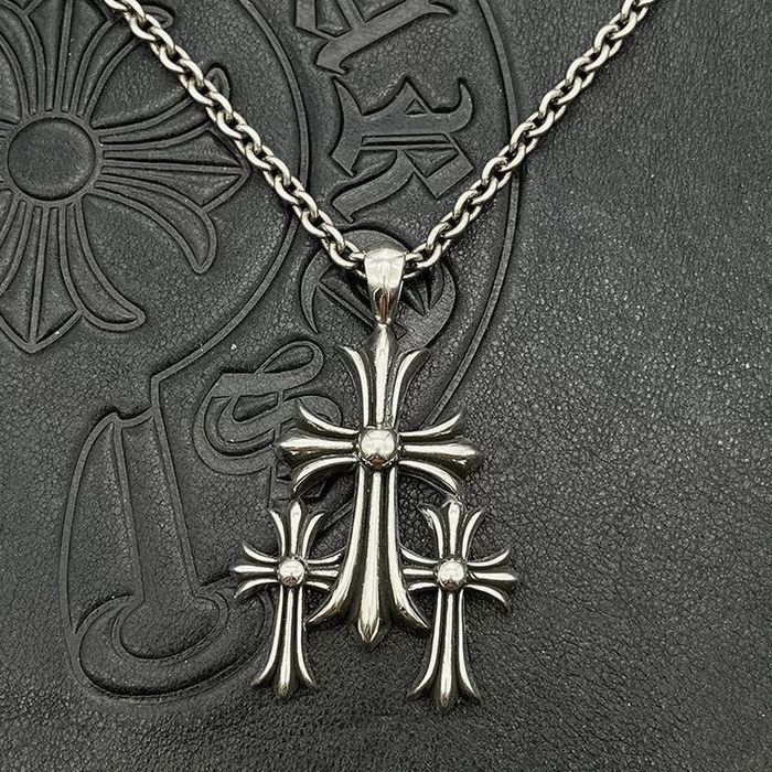 Ланцюжок з кулоном Chrome Hearts хрести Підвіска Хром Хартс Цепочка с крестами повний комплект бірки пакет коробка
