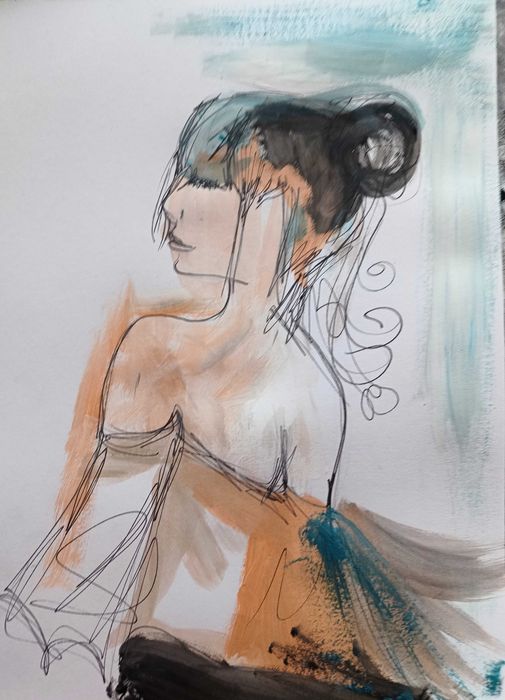 2 ILustracje oryginały mixed media a4