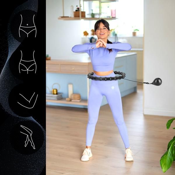 Hhw02 hula hop black z wypustkami i obciążnikiem hms