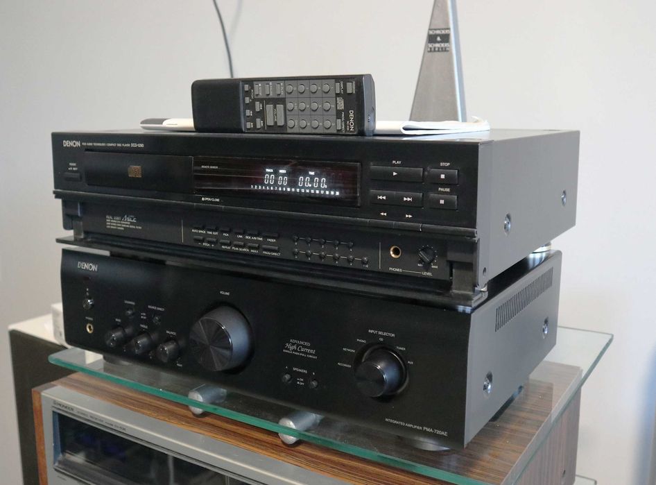 Стойка  Усилитель Denon PMA-720AE на полевых транзисторах Toshiba   Cd проигрыватель DENON DCD 1290 Burr Brown ЦАП 2 x PCM61 пульт паспорт чеки