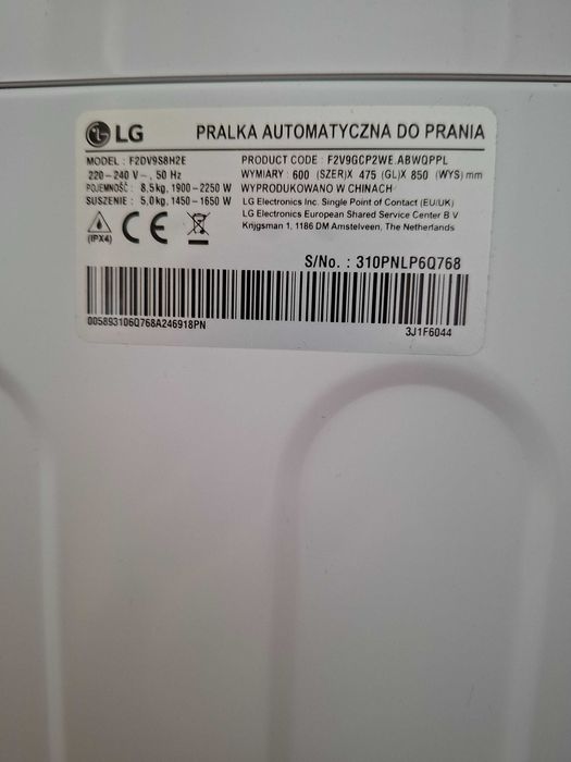 Pralko suszarka LG F2DV9S8H2E slim