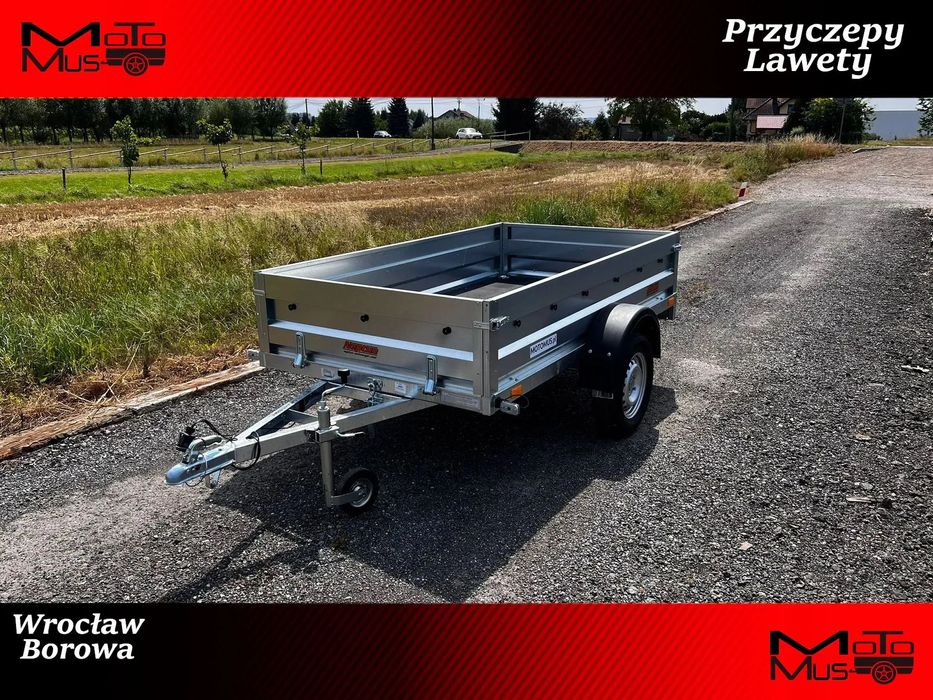 Neptun Przyczepa Neptun 236x129x40cm WYSOKIE BURTY spawana Wrocław Borowa MOTOMUS dostawa  centrum przyczep MOTOMUS Wrocław Borowa