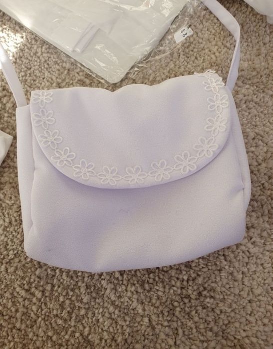 Sukienka komunijna, rękawiczki, torebka, rajstopy GRATIS