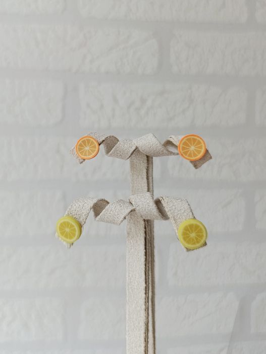 Komplet kolczyki owoce sztyfty