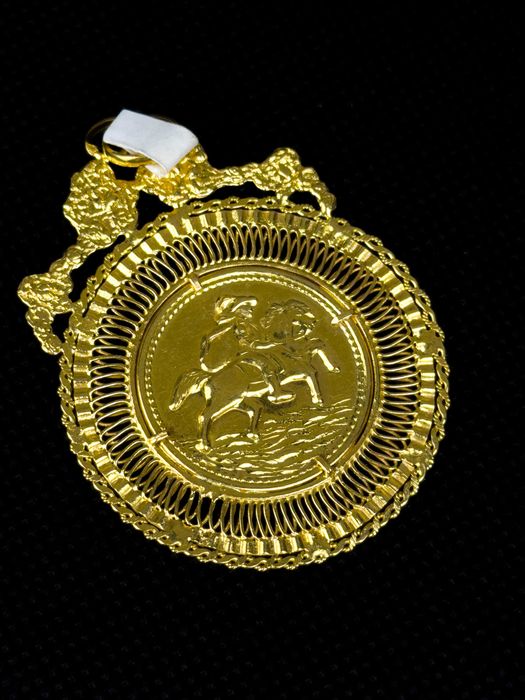 Pendente Moeda Antiga em Ouro Amarelo 19.2K