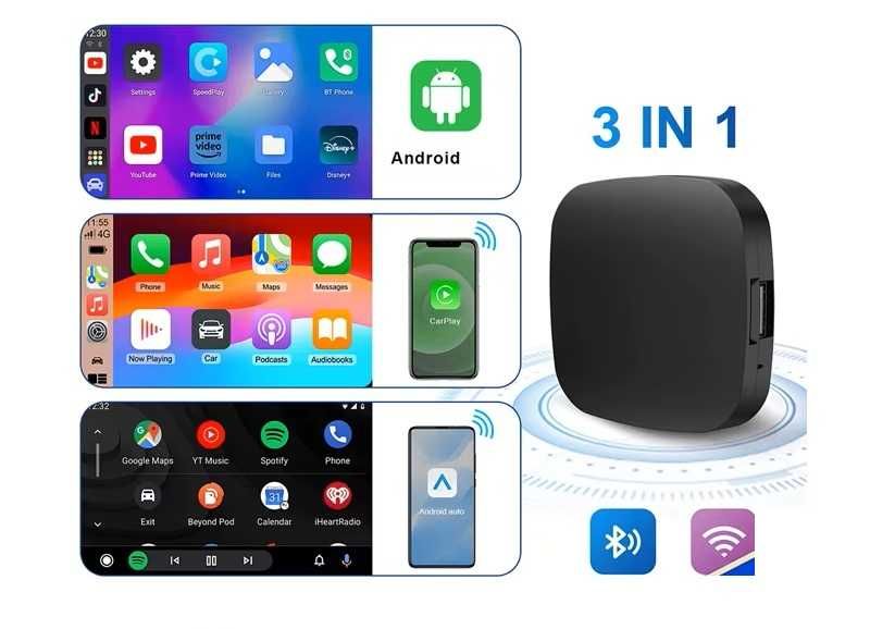 Moduł CarPlay Android Auto 3w1 Android 13 YouTube WiFi 4G Bluetooth