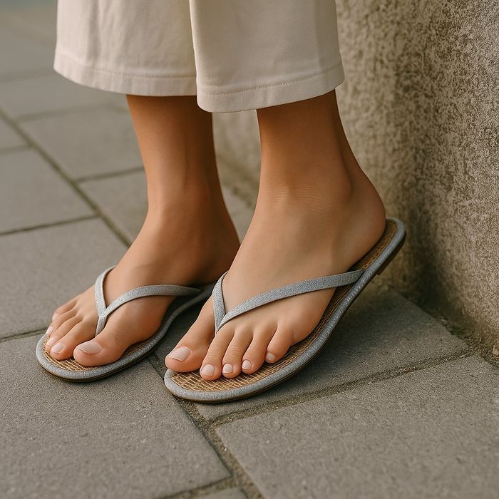 Klapki japonki damskie srebrne modne błyszczące 4756 rozm. 41