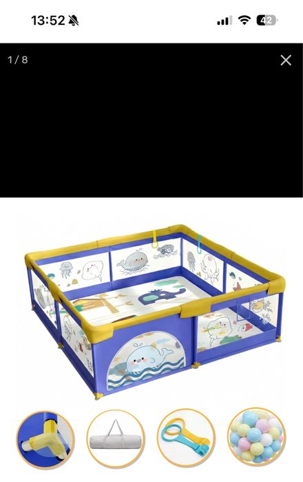 Дитячий манеж "Морський Кит" 150 x 180 см