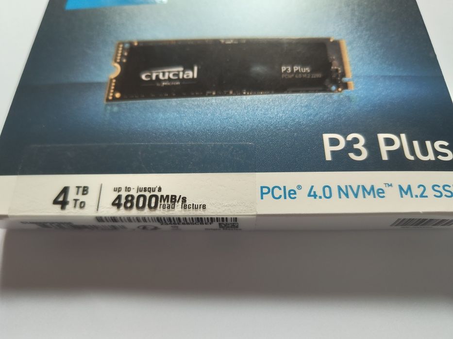 SSD CRUCIAL P3 Plus 4 TB, na gwarancji, używany