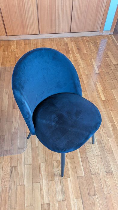 Conjunto de 4 cadeiras pretas de veludo