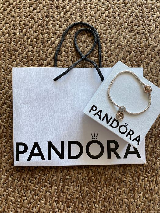 Pandora bransoletka z sercem o splocie wężykowym + charms gratis tanio