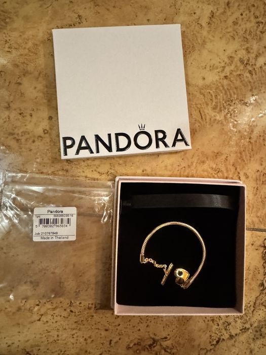 Pandora Браслет із сяючим паве 593008C01, Браслет з серцем 569285C00