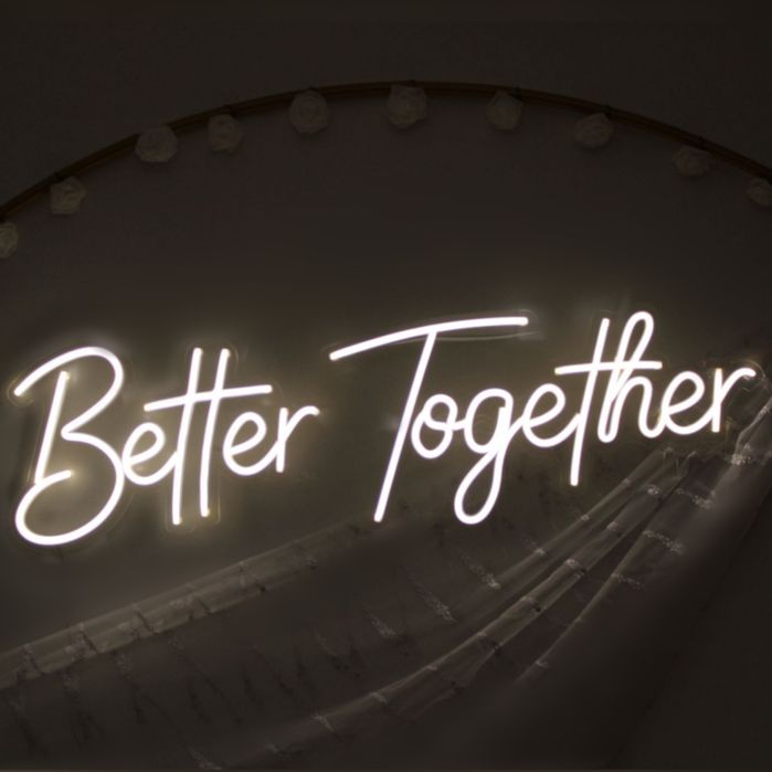 Weselny Neon LED „Better together” - 110x30cm