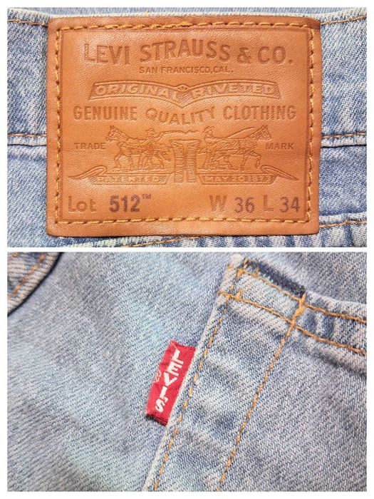 Levi's 512 Slim Taper Fit Premium W36 L34  Джинси блакитні слім крою