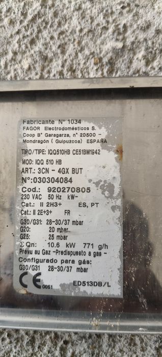 Fogão a gás peças