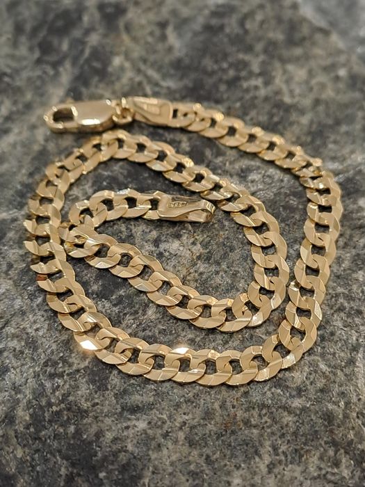 Złota bransoletka Pancerka Pr.585 Nowa 20 cm Pełna