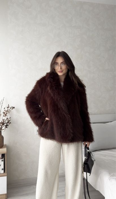 Шоколадная шубка в стиле zara / шуба зара