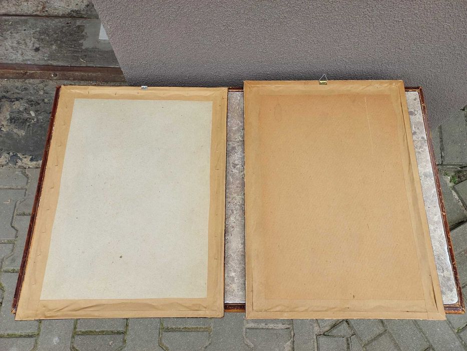 92 Stare obrazki litografie Józef Rapacki kominiarz kataryniarz oprawi