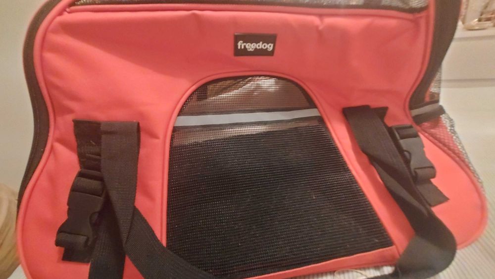 Bolsa para transporte para gatos vermelha tamanho M