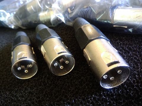 Ficha XLR Macho 3 Pin Pinos para cabo Audio ou DMX