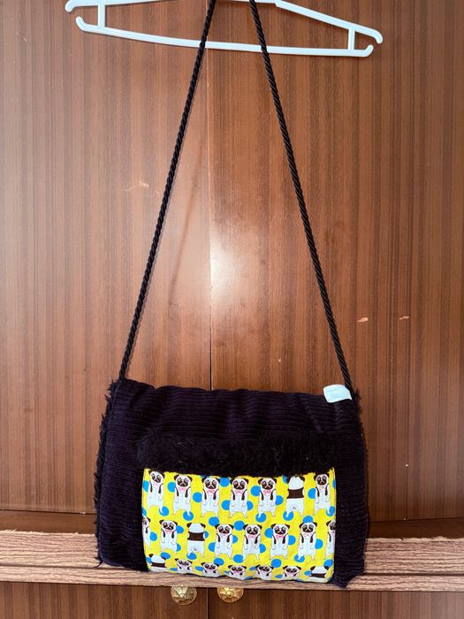 Сумка-муфта Hellibags Helen Schmidt Finearts з мопсами, дизайнерська сумочка
