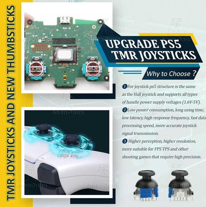 Playstation 5 PS5 TMR Hall Effect comando modificado