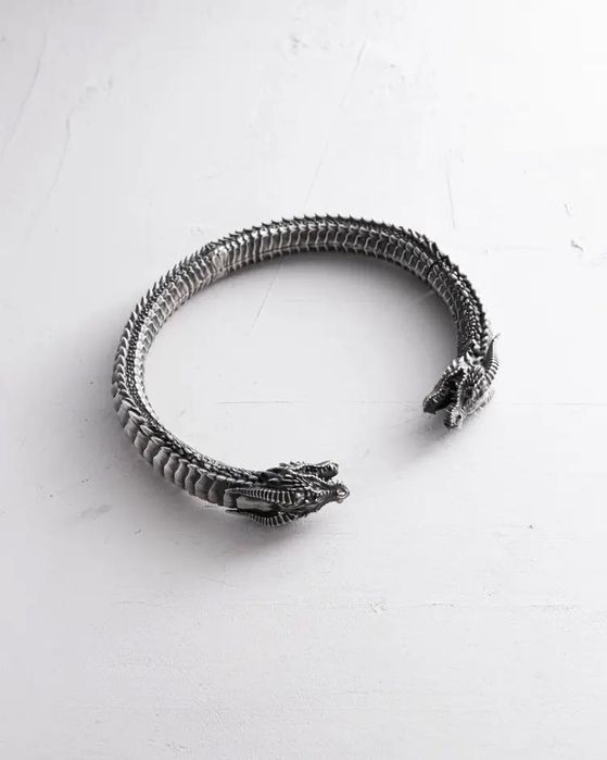 Срібний браслет KAMPF DER DRACHEN з драконами